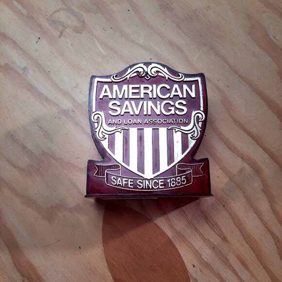 Vintage American Savings and Loan Association Piggy Bank Red 1980s - Picture 2 of 6